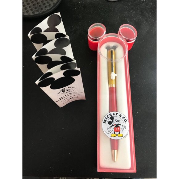 Vtg Mickey Mouse Writing Instrument Roller Ball Pen Disney Colibri Red Yellow - Picture 4 of 10